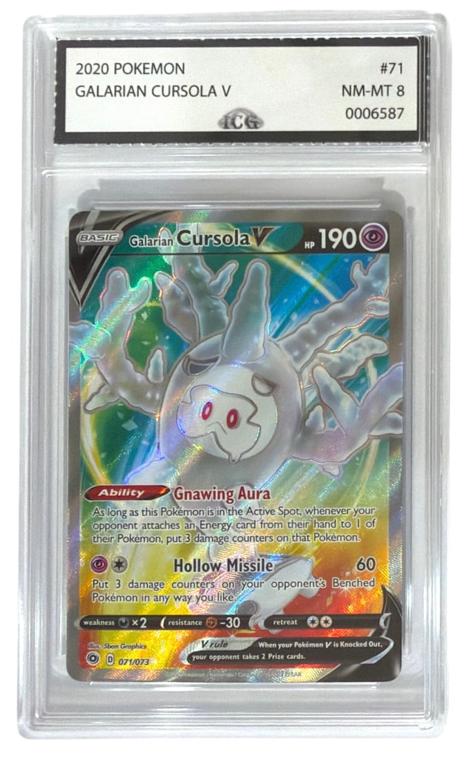 2020 Pokemon Galarian Cursola V | No. 71 | Graded 8: 2020 Pokemon Galarian Cursola V | No. 71 | Graded 8