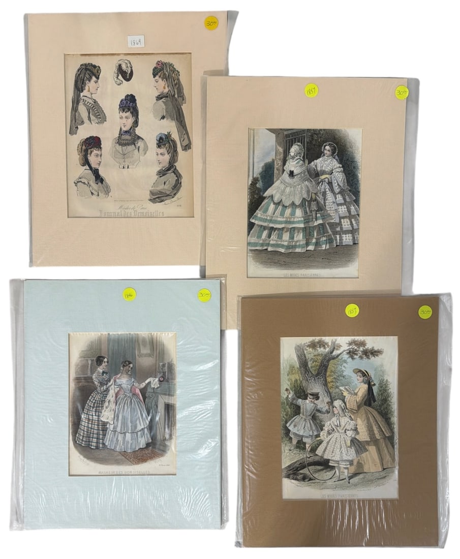 Original Colored French Fashion Plate Collection: Original Colored French Fashion Plate Collection