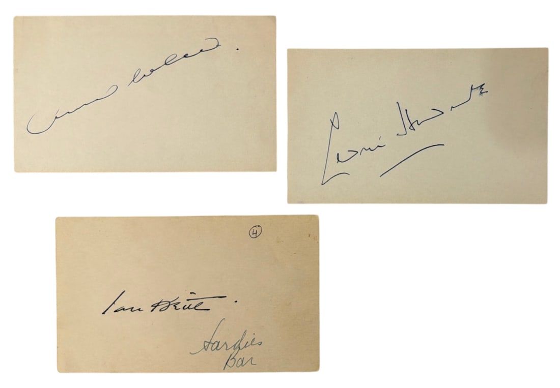 Lot of 3 | Signed Index Card Collection | no coa: AUTHENTICATION HAS NOT BEEN PERFORMED TO GUARANTEE VERIFICATION | All purchases are made at the buyers discretion