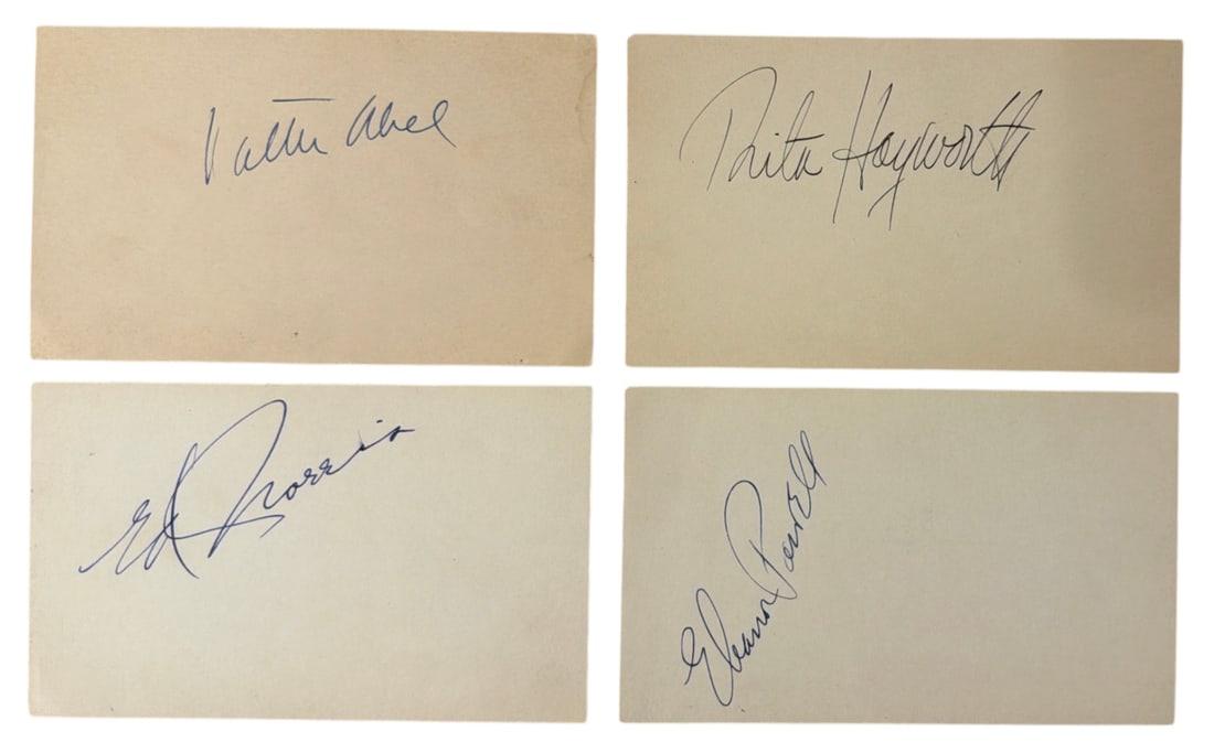 Lot of 4 | Signed Index Card Collection | no coa: AUTHENTICATION HAS NOT BEEN PERFORMED TO GUARANTEE VERIFICATION | All purchases are made at the buyers discretion