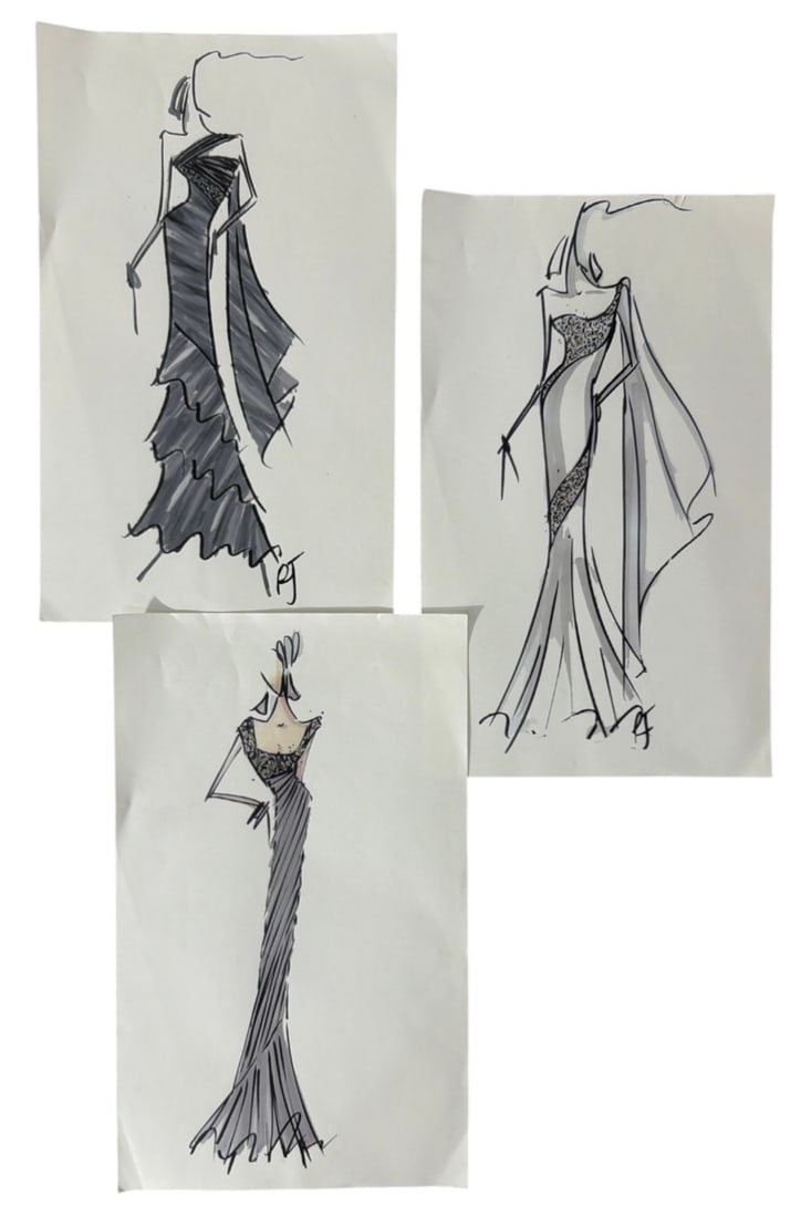 Fashion Concept Design Collection | Handrawen: AUTHENTICATION HAS NOT BEEN PERFORMED TO GUARANTEE VERIFICATION | All purchases are made at the buyers discretion