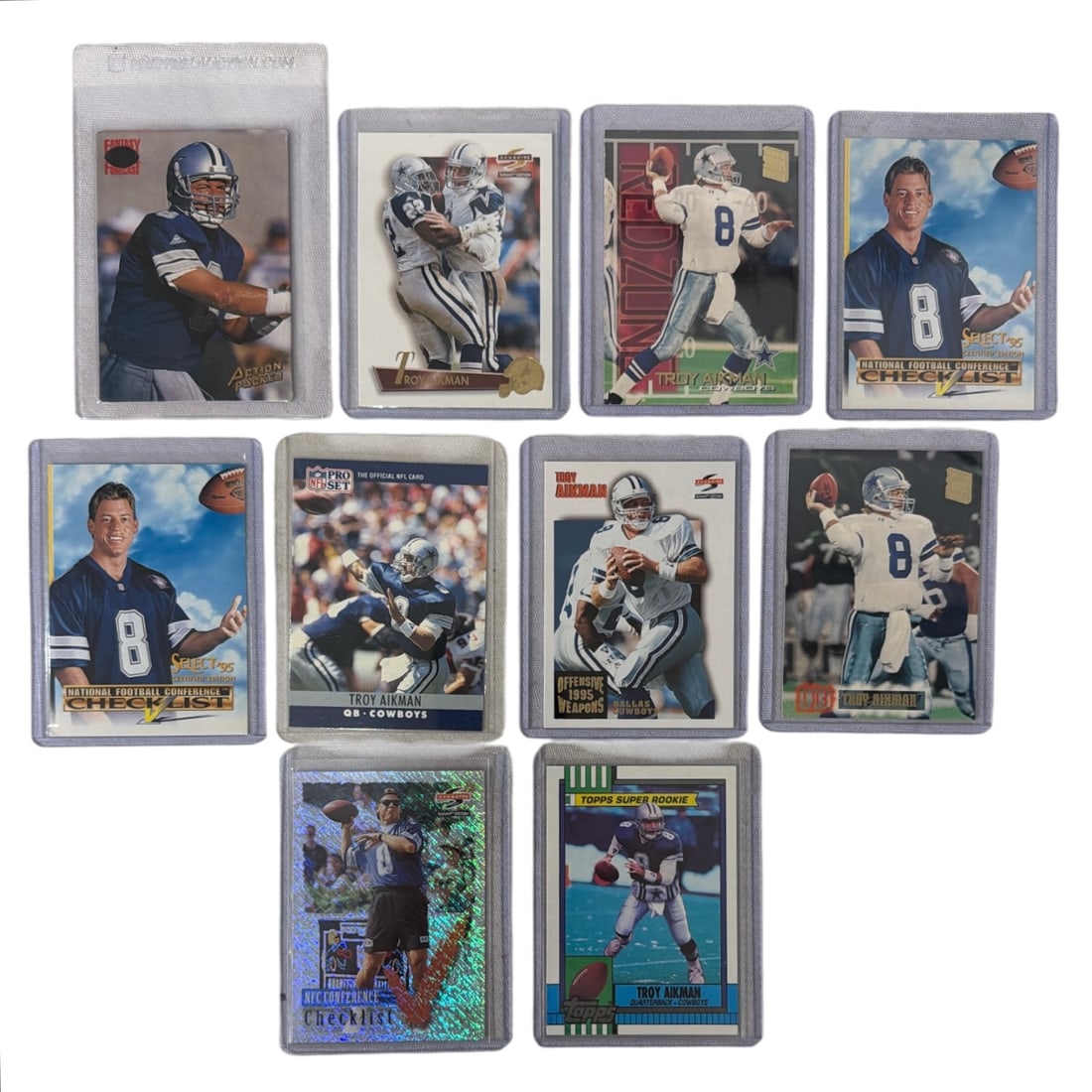 Troy Aikman Football Trading Card Collection
