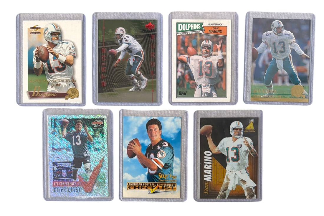 Dan Marino Football Trading Card Collection: AUTHENTICATION HAS NOT BEEN PERFORMED TO GUARANTEE VERIFICATION | All purchases are made at the buyers discretion