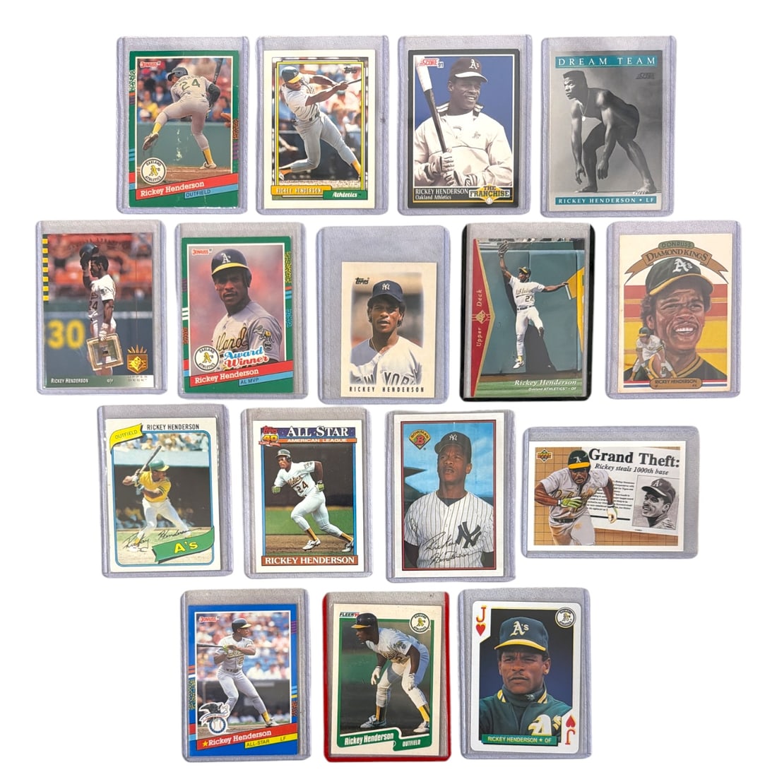 Rickey Henderson Baseball Trading Card Collection: AUTHENTICATION HAS NOT BEEN PERFORMED TO GUARANTEE VERIFICATION | All purchases are made at the buyers discretion