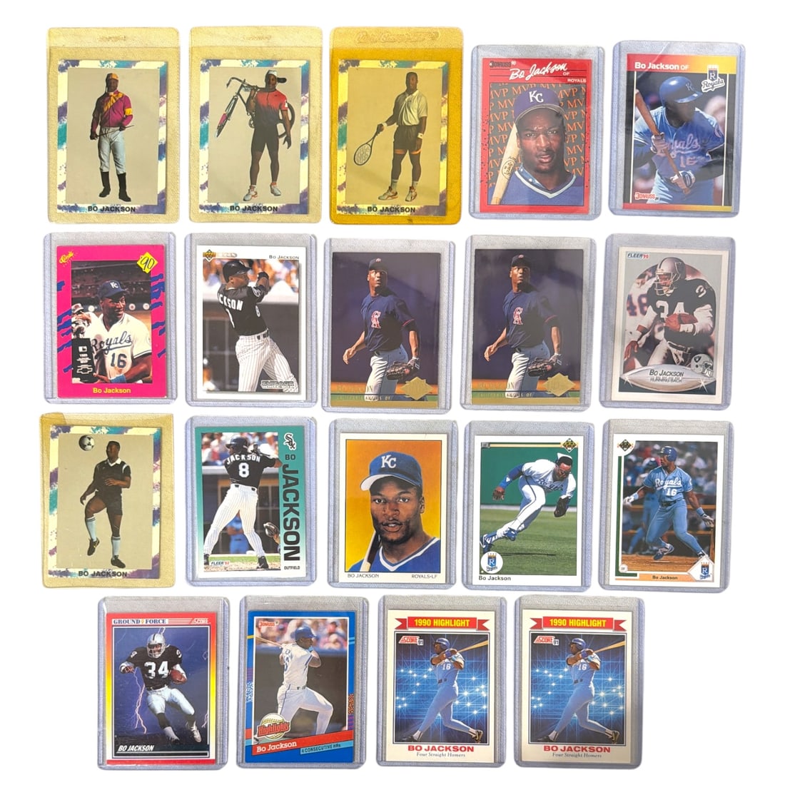 Bo Jackson Baseball Trading Card Collection: AUTHENTICATION HAS NOT BEEN PERFORMED TO GUARANTEE VERIFICATION | All purchases are made at the buyers discretion