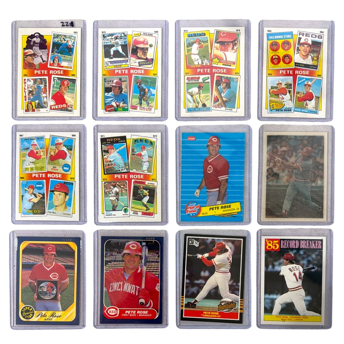 Pete Rose Baseball Trading Card Collection: AUTHENTICATION HAS NOT BEEN PERFORMED TO GUARANTEE VERIFICATION | All purchases are made at the buyers discretion