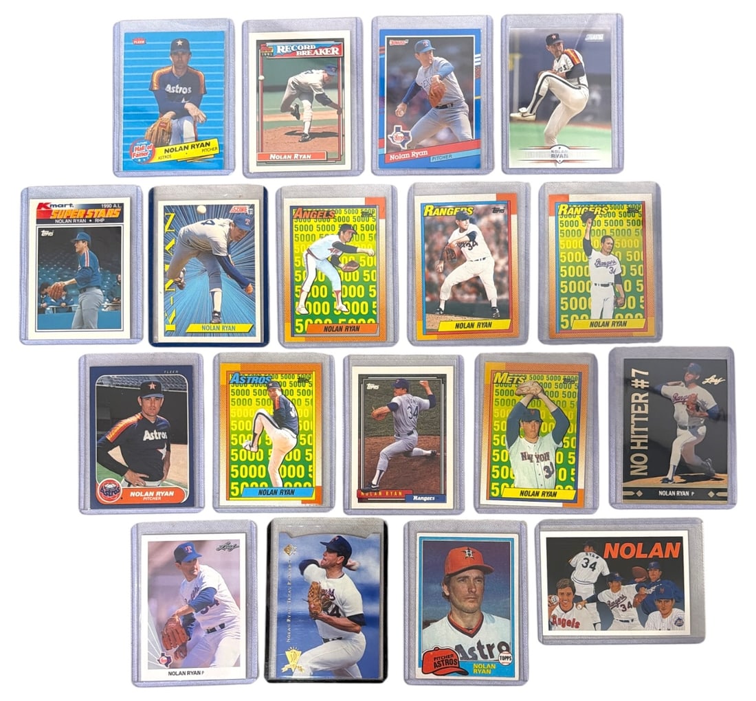 Nolan Ryan Baseball Trading Card Collection: AUTHENTICATION HAS NOT BEEN PERFORMED TO GUARANTEE VERIFICATION | All purchases are made at the buyers discretion