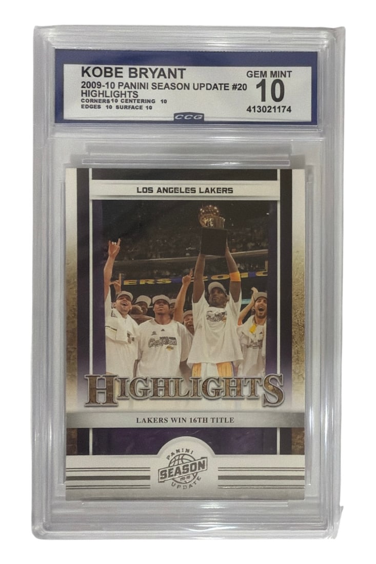 2009 to 10 Panini Season Update Highlights Kobe Bryant | No. 20 | Graded 10 (1 of 2)