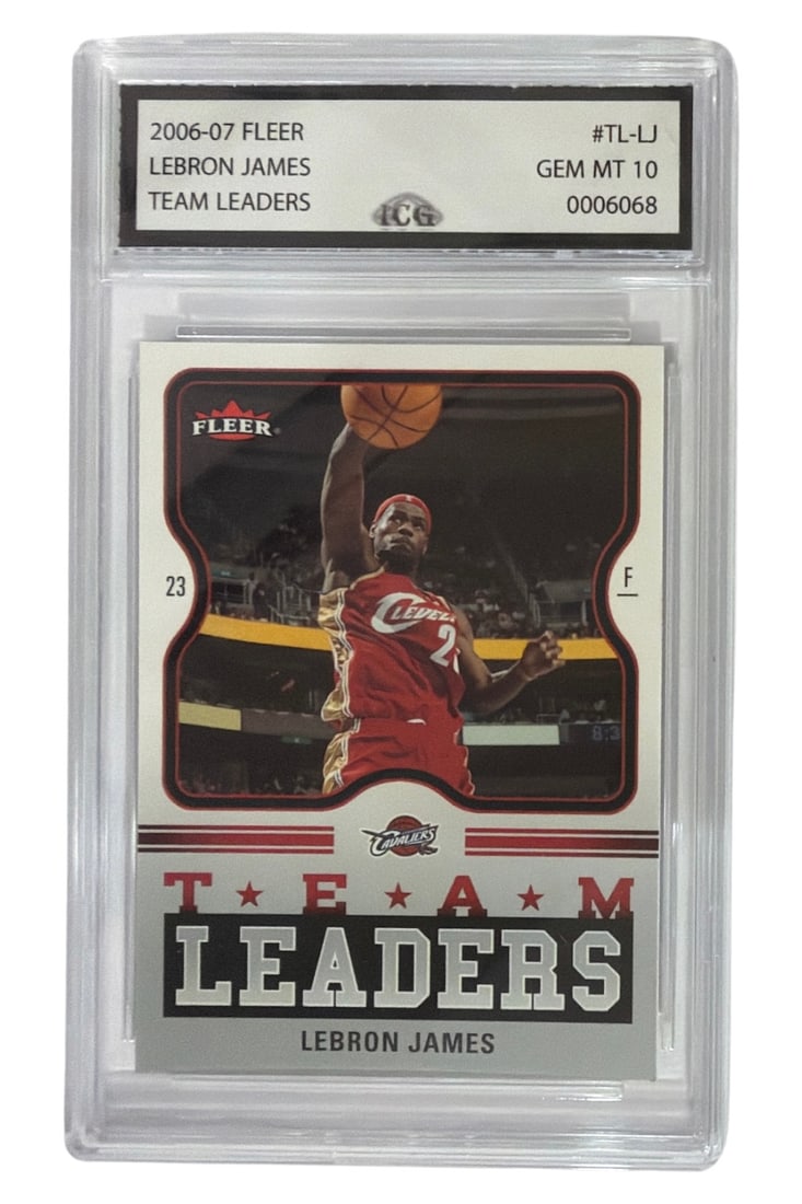 2006 to 07 Fleer Team Leaders Lebron James | No. TL LJ | Graded 10 (1 of 2)
