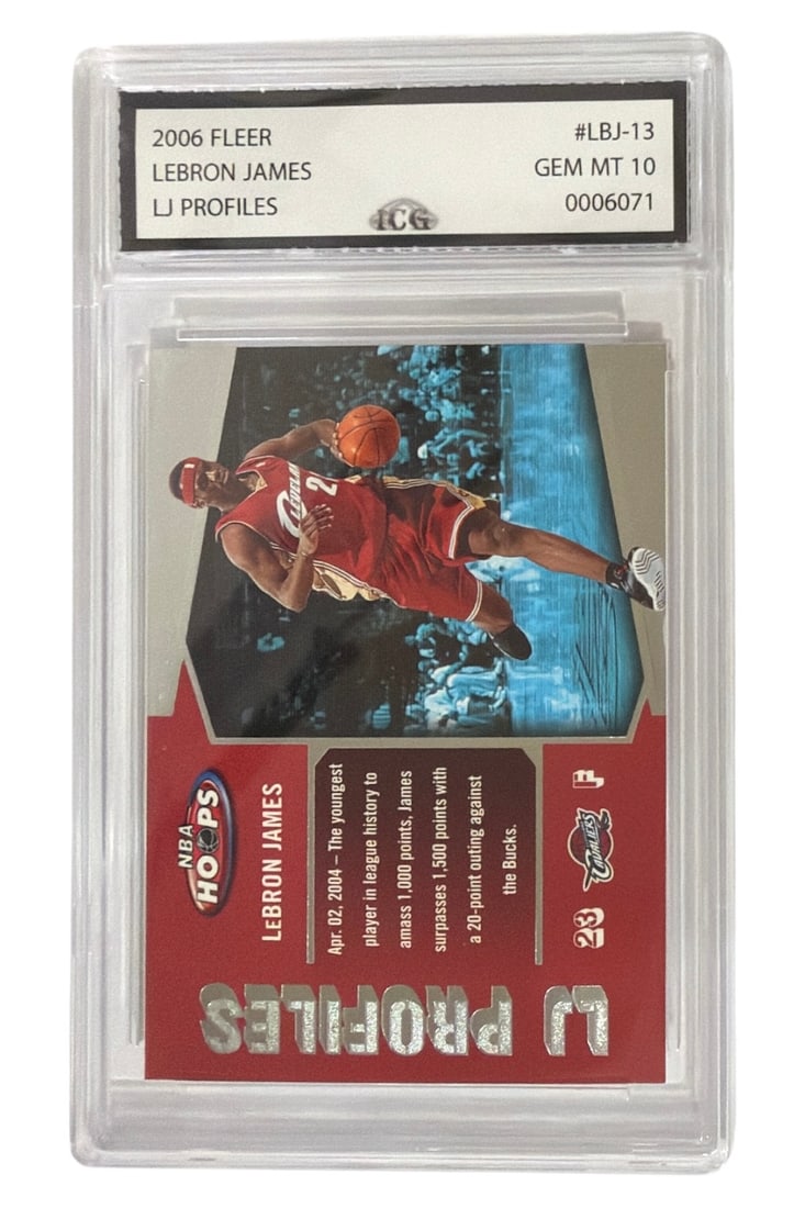2006 Fleer LJ Profiles Lebron James | No. LBJ 13 | Graded 10 (1 of 2)