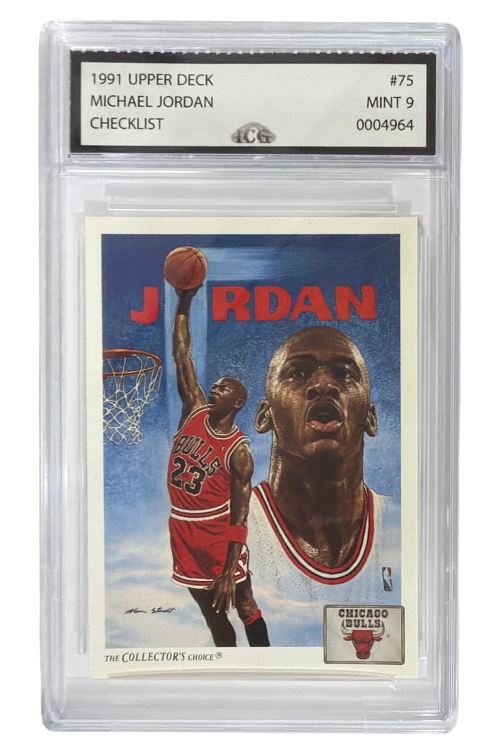 19991 Upper Deck Checklist Michael Jordan | No. 75 | Graded 9 (1 of 2)