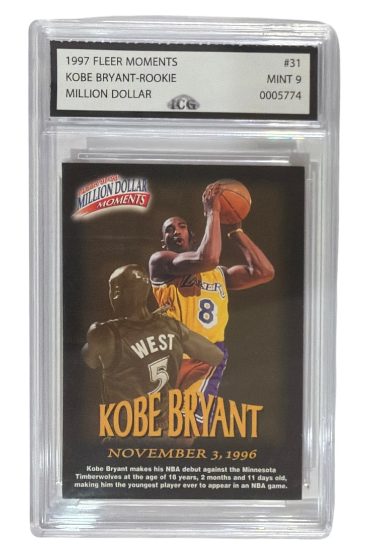 1997 Fleer Million Dollar Moments Kobe Bryant | No. 31 | Graded 9: 1997 Fleer Million Dollar Moments Kobe Bryant | No. 31 | Graded 9