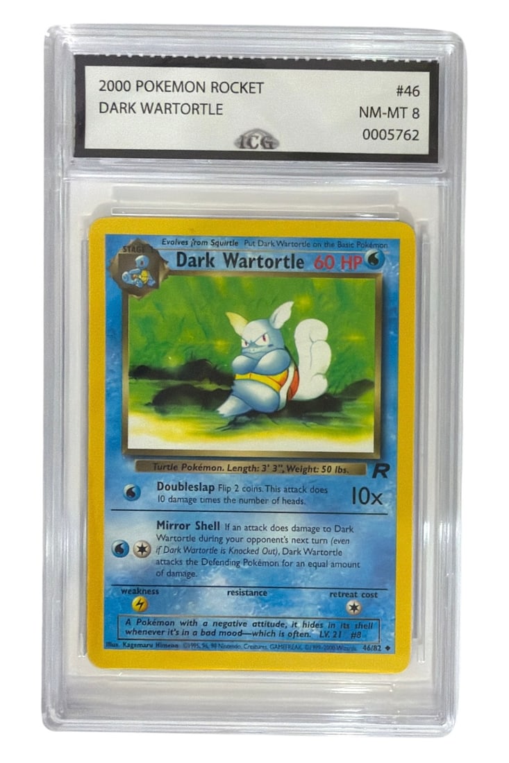2000 Pokemon Team Rocket Dark Wartortle | No. 46 | Graded 8 (1 of 2)