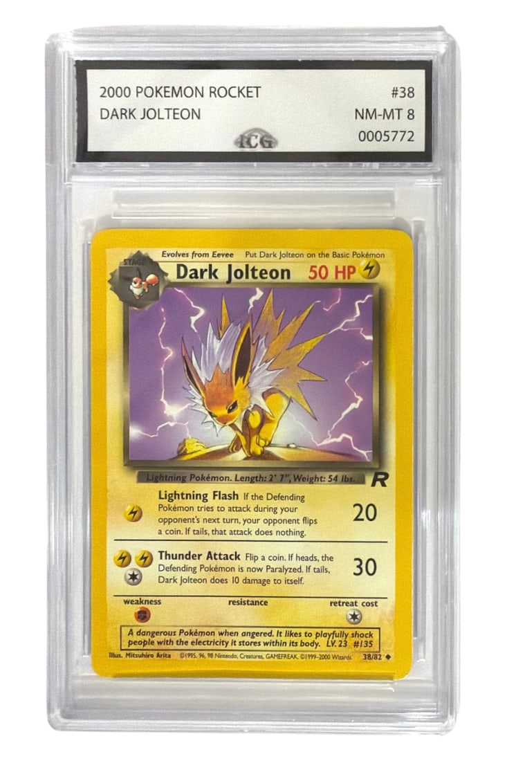 2000 Pokemon Team Rocket Dark Jolteon | No. 38 | Graded 8 (1 of 2)