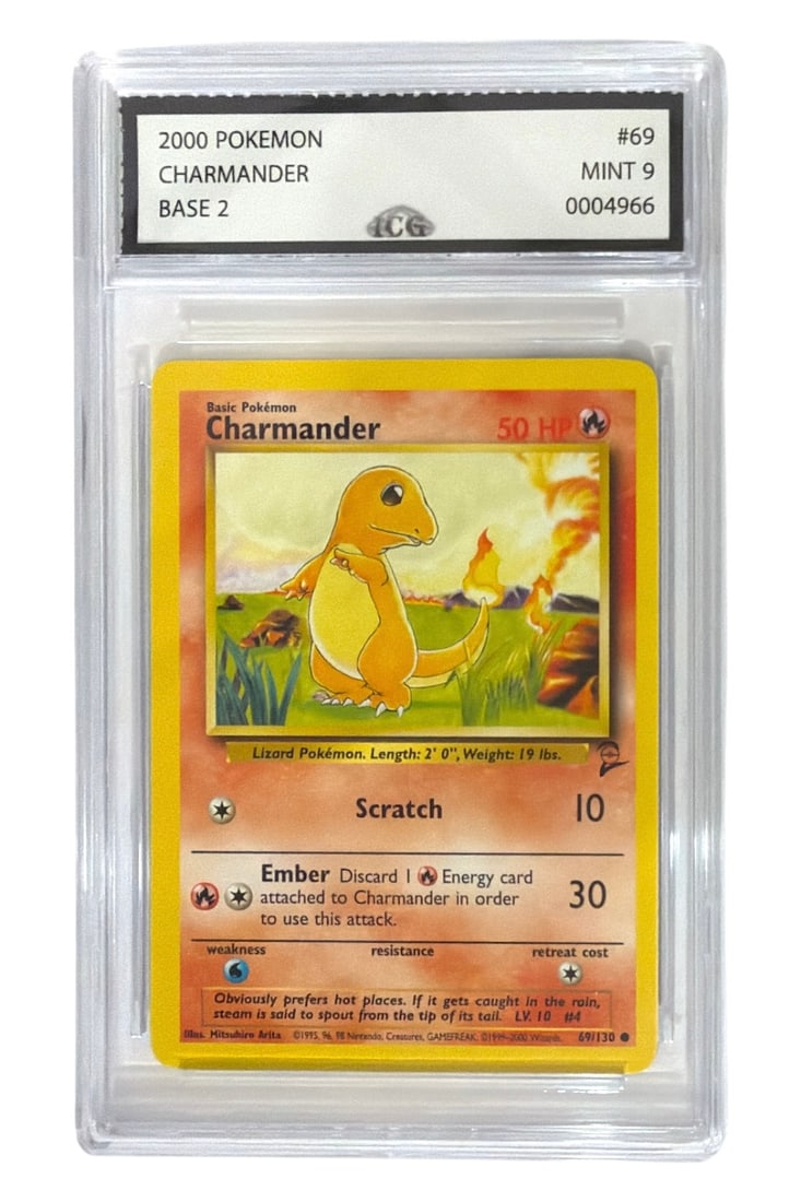 2000 Pokemon Base 2 Charmander | No. 69 | Graded 9 (1 of 2)