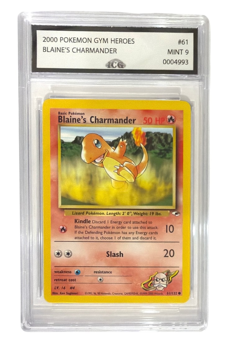 2000 Pokemon Gym Heroes Blanines Charmander | No. 61 | Graded 9 (1 of 2)