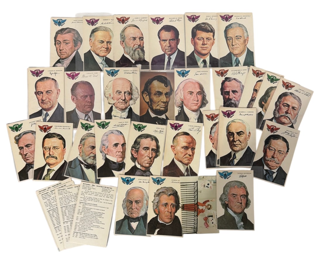 Vintage Color Portrait Cards and Informational Panels Of United States Presidents: Vintage Color Portrait Cards and Informational Panels Of United States Presidents