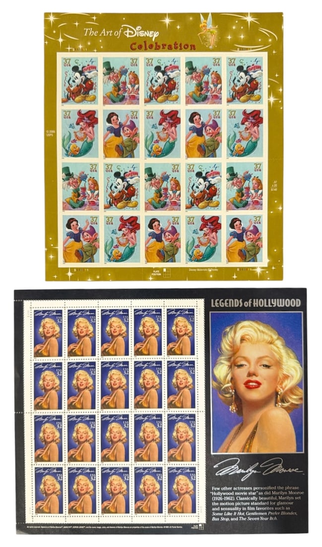 Disney and Marilyn Monroe Stamp Collection