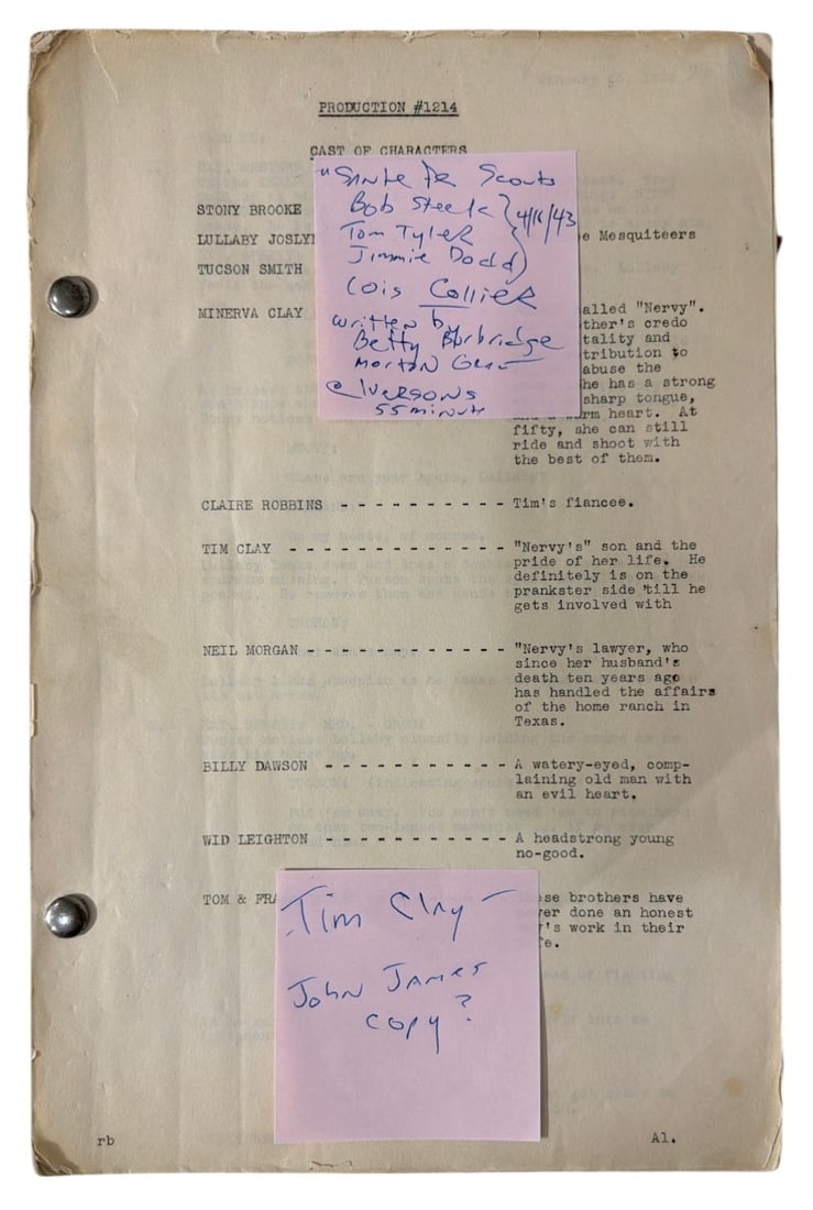 1943 Script From Republic Pictures Western Movie Santa Fe Scouts