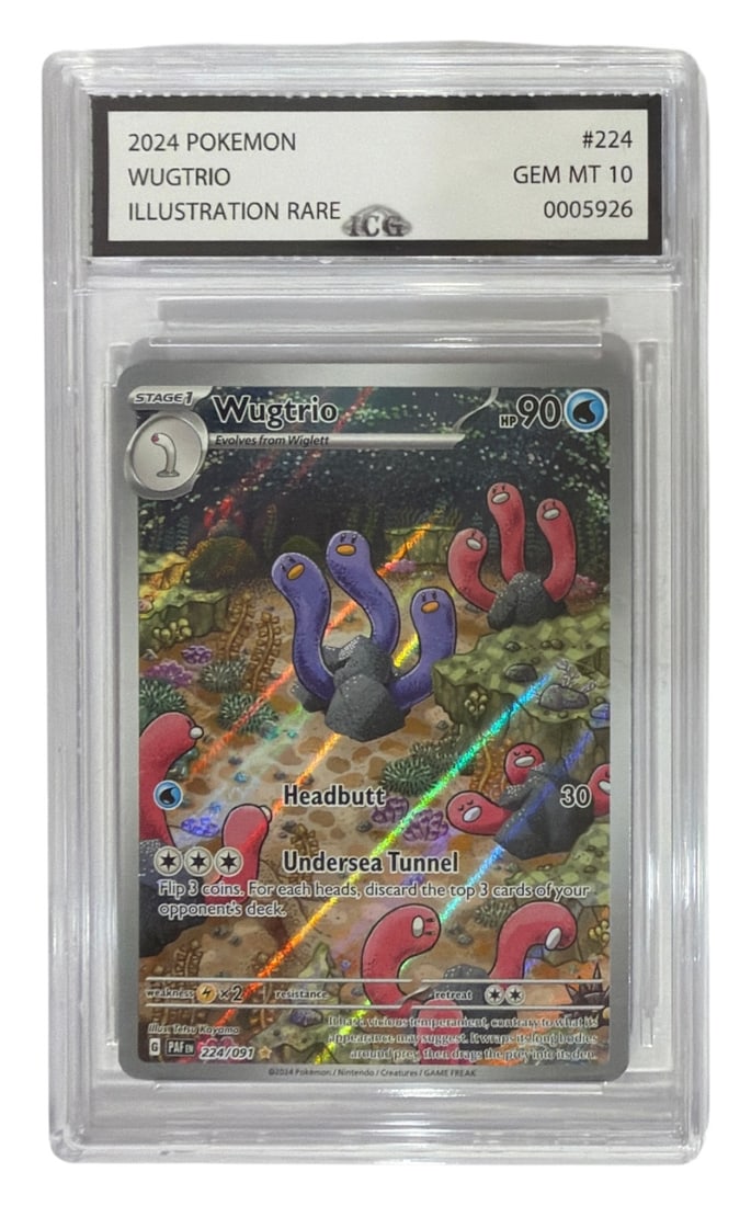 2024 Pokemon Illustration RARE Wugtrio | No. 224 | Graded 10: 2024 Pokemon Illustration RARE Wugtrio | No. 224 | Graded 10