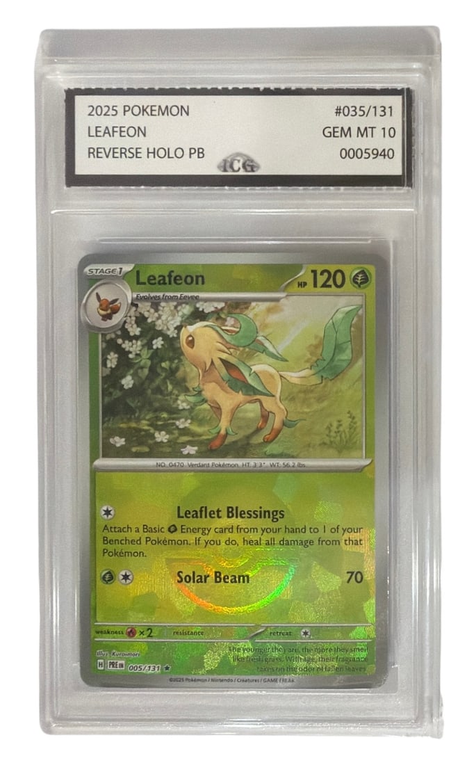 2025 Pokemon Leafeon Reverse HOLO | No. 035 131 | Graded 10