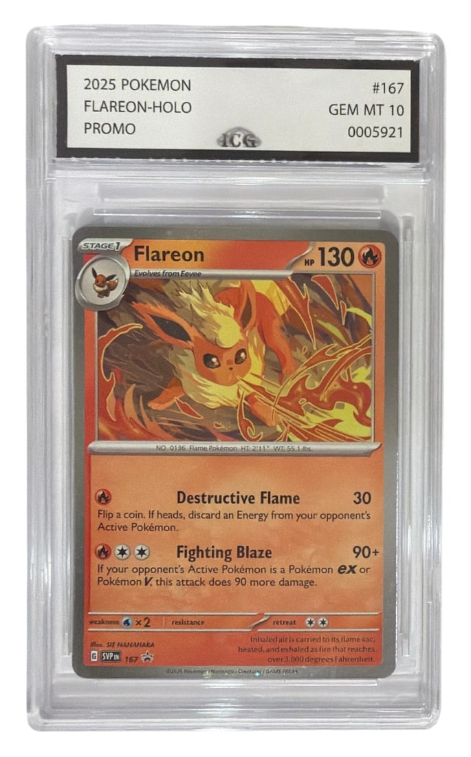 2025 Pokemon Flareon HOLO Promo | No. 167 | Graded 10