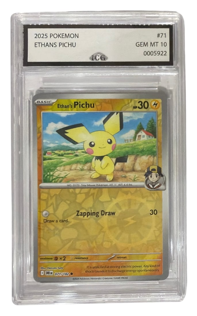 2025 Pokemon Ethans Pichu | No. 71 | Graded 10: 2025 Pokemon Ethans Pichu | No. 71 | Graded 10