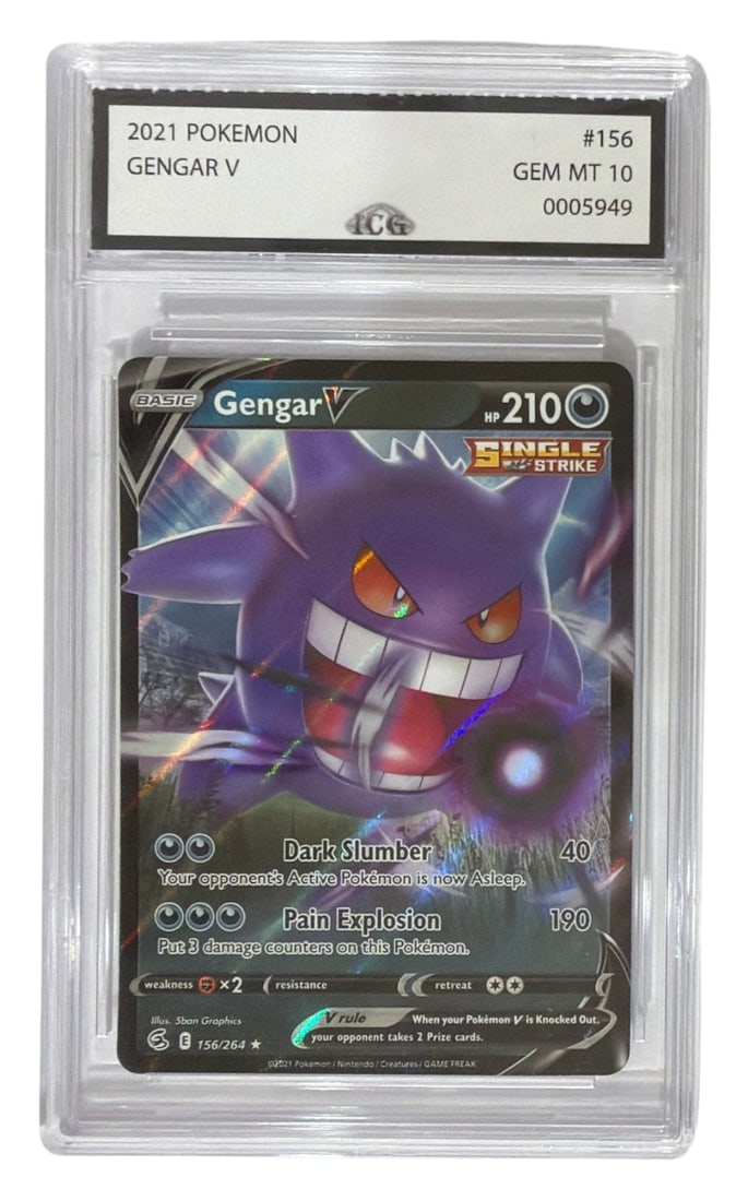 2021 Pokemon Single Strike Gengar V | No. 156 | Graded 10: 2021 Pokemon Single Strike Gengar V | No. 156 | Graded 10