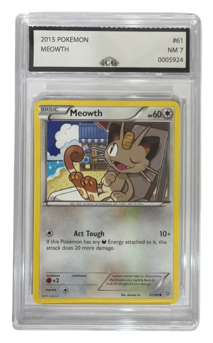 2015 Pokemon Meowth | No. 61 | Graded 7: 2015 Pokemon Meowth | No. 61 | Graded 7