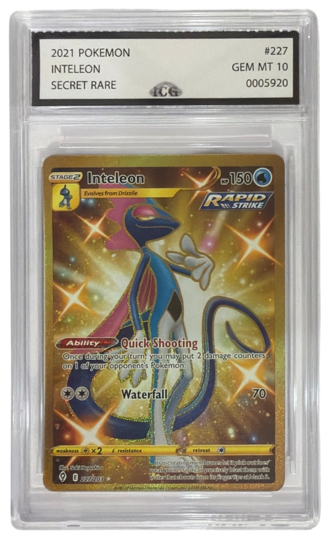 2021 Pokemon Secret RARE Inteleon | No. 227 | Graded 10: 2021 Pokemon Secret RARE Inteleon | No. 227 | Graded 10