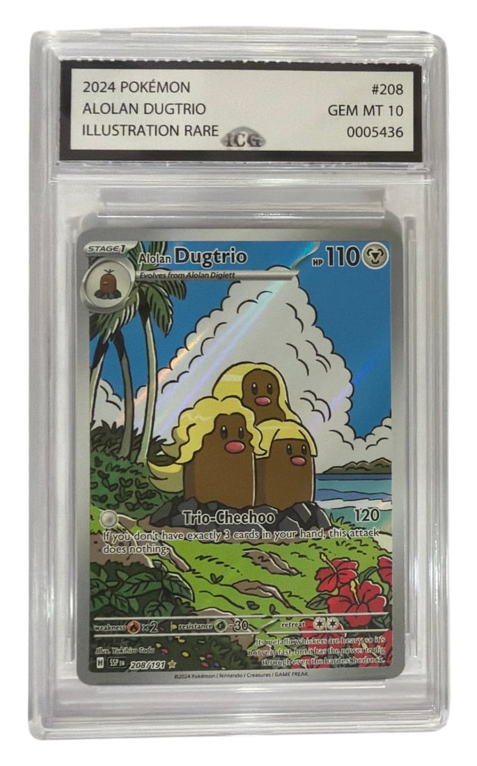 2024 Pokemon Alolan Dugtrio Illustration RARE | No. 208 | Graded 10 (1 of 2)