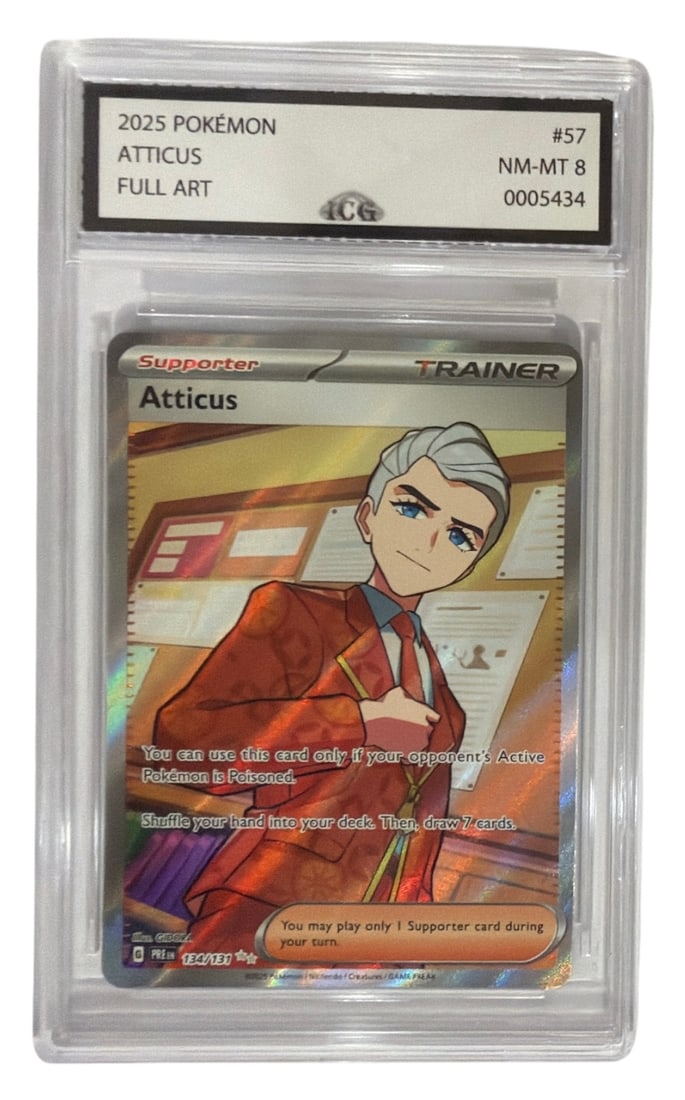 2025 Pokemon Full Art Atticus | No. 57 | Graded 8: 2025 Pokemon Full Art Atticus | No. 57 | Graded 8