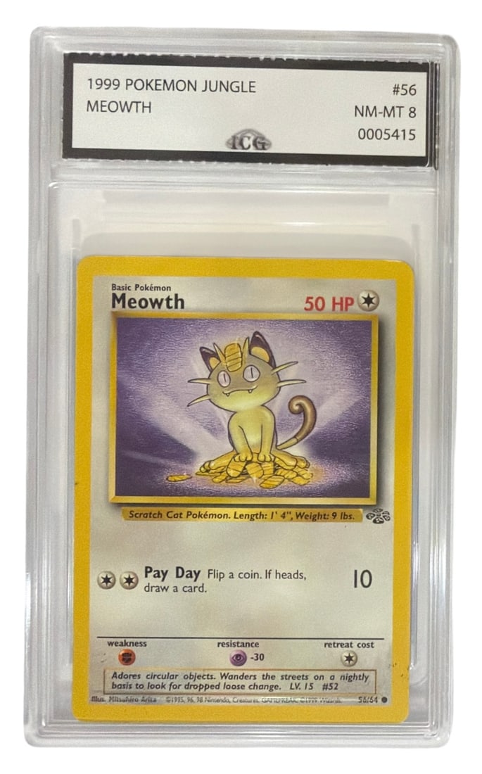 1999 Pokemon Jungle Set Meowth | No. 56 | Graded 8: 1999 Pokemon Jungle Set Meowth | No. 56 | Graded 8