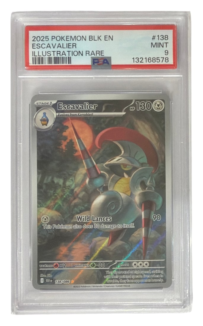 2025 Pokemon Scarlet and Violet Black Bolt Escavalier Illustration Rare | No. 138 | Graded 9: 2025 Pokemon Scarlet and Violet Black Bolt Escavalier Illustration Rare | No. 138 | Graded 9