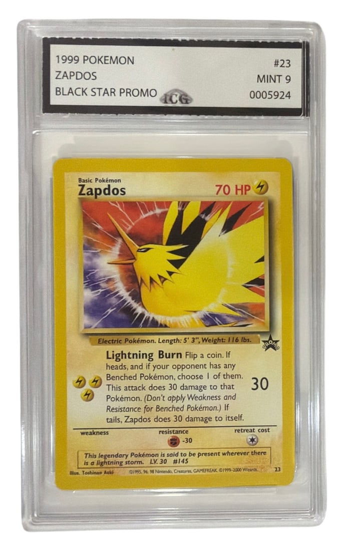 1999 Pokemon Black Star PROMO Zapdos | No. 23 | Graded 9: 1999 Pokemon Black Star PROMO Zapdos | No. 23 | Graded 9
