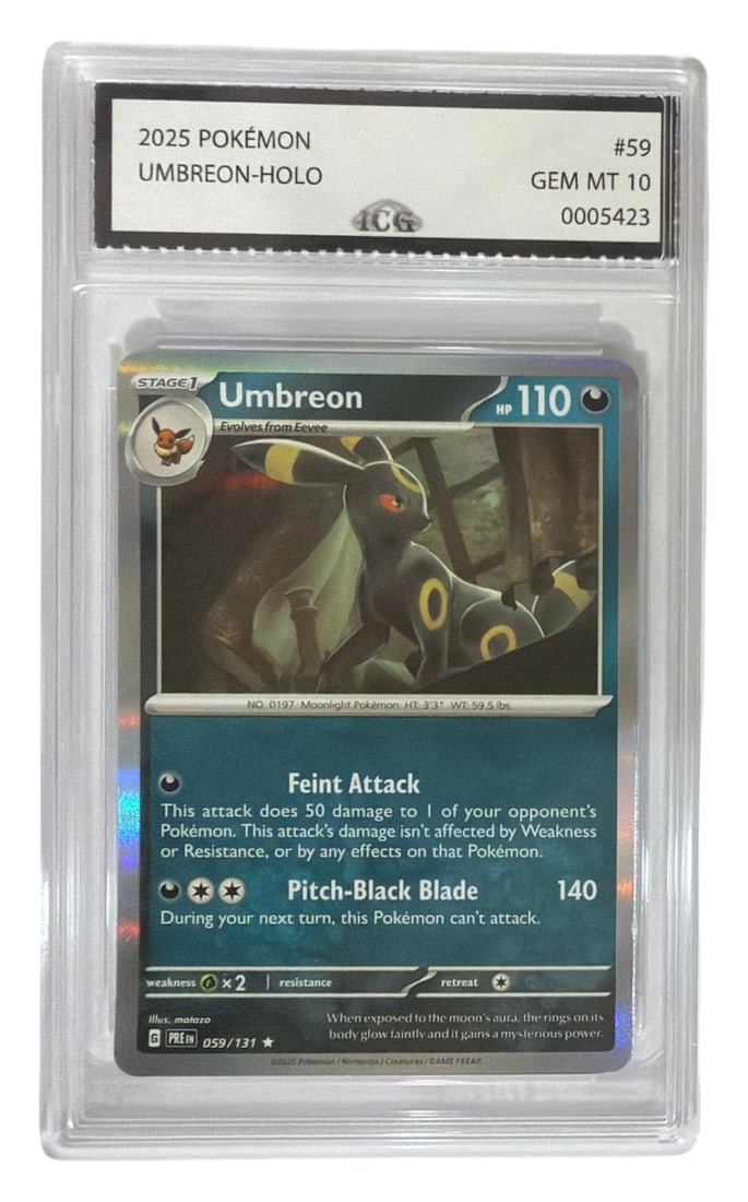 2025 Pokemon Umbreon HOLO | No. 59 | Graded 10: 2025 Pokemon Umbreon HOLO | No. 59 | Graded 10