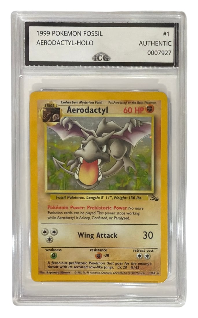 1999 Pokemon Fossil Set Aerodactyl HOLO | No. 1: 1999 Pokemon Fossil Set Aerodactyl HOLO | No. 1