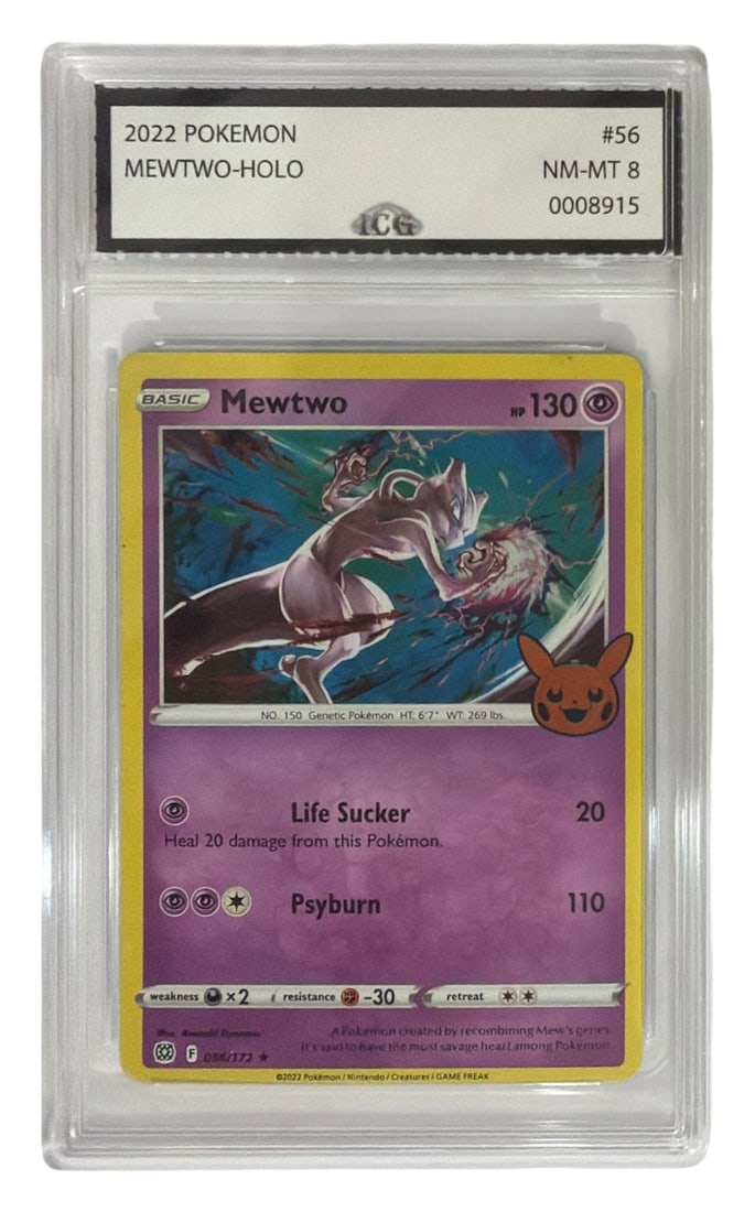 2022 Pokemon Mewtwo HOLO | No. 56 | Graded 8: 2022 Pokemon Mewtwo HOLO | No. 56 | Graded 8