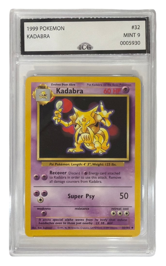 1999 Pokemon Kadabra | No. 32 | Graded 9