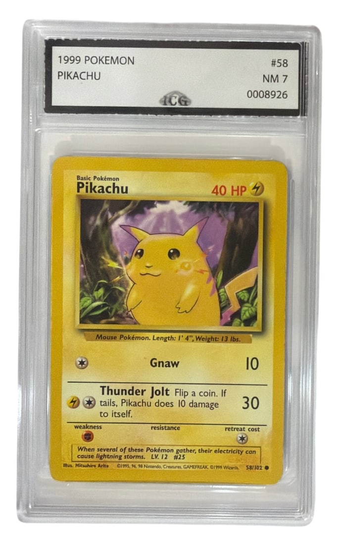 1999 Pokemon Pikachu | No. 58 | Graded 7