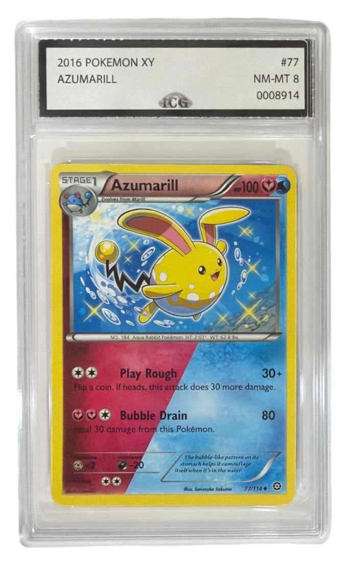 2016 Pokemon XY Steam Siege Azumarill | No. 77 | Graded 8 (1 of 2)