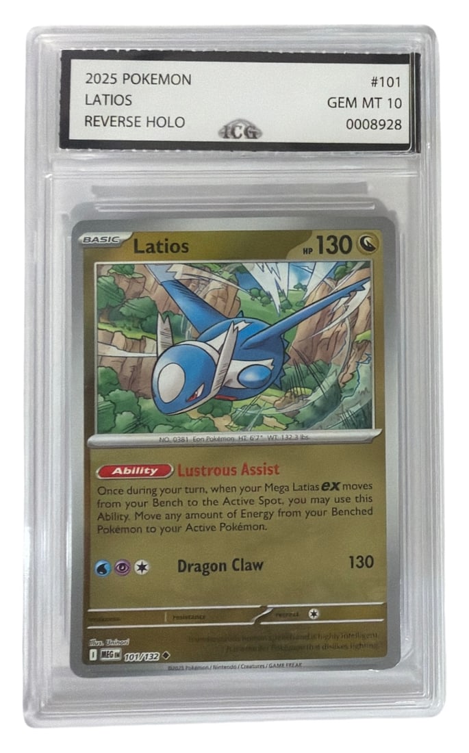 2025 Pokemon Latios Reverse HOLO | No. 101 | Graded 10: 2025 Pokemon Latios Reverse HOLO | No. 101 | Graded 10