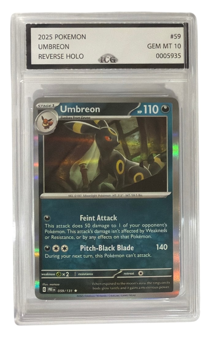 2025 Pokemon Umbreon Reverse HOLO | No. 59 | Graded 10: 2025 Pokemon Umbreon Reverse HOLO | No. 59 | Graded 10
