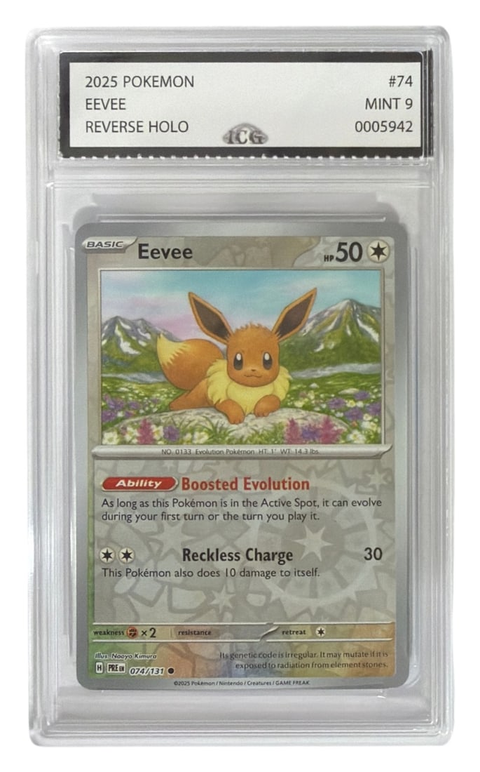 2025 Pokemon Eevee Reverse HOLO | No. 74 | Graded 9 (1 of 2)