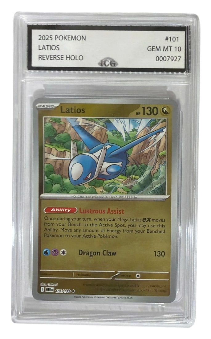2025 Pokemon Latios Reverse HOLO | No. 101 | Graded 10: 2025 Pokemon Latios Reverse HOLO | No. 101 | Graded 10
