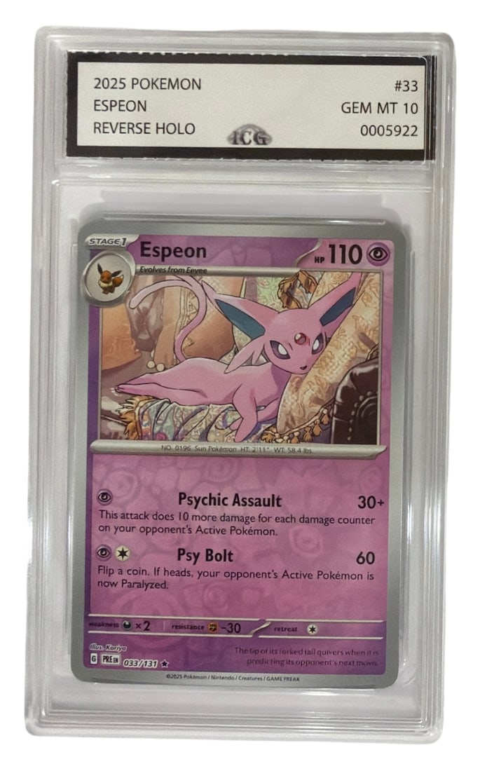 2025 Pokemon Espeon Reverse HOLO | No. 33 | Graded 10 (1 of 2)