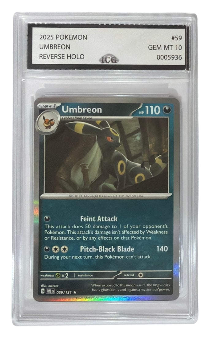 2025 Pokemon Umbreon Reverse HOLO | No. 59 | Graded 10: 2025 Pokemon Umbreon Reverse HOLO | No. 59 | Graded 10