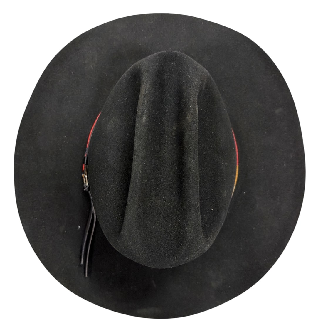 Black Resistol 4X Beaver Fur Felt Western Hat Featuring a leather Sweatband and Satin Lining - 5