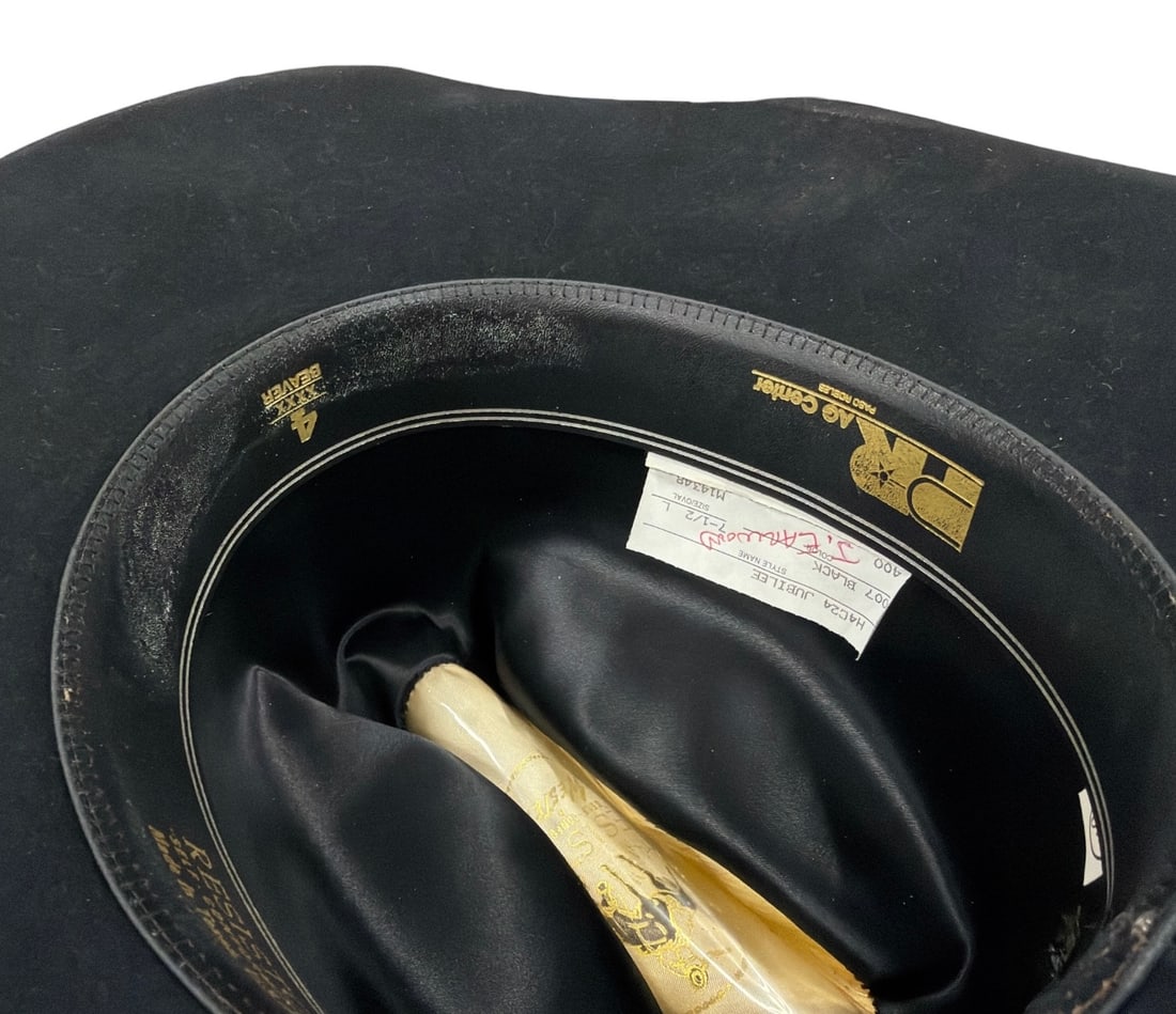 Black Resistol 4X Beaver Fur Felt Western Hat Featuring a leather Sweatband and Satin Lining - 8