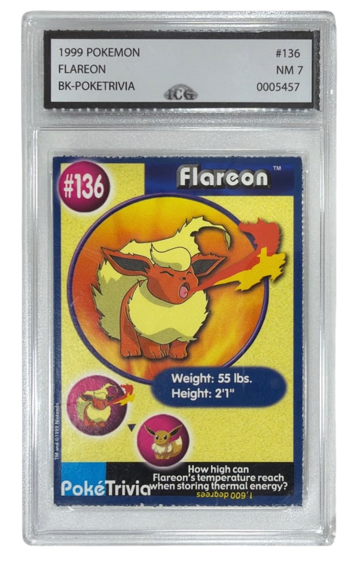 1999 Pokemon Burger King Poke Trivia Flareon | No. 136 | Graded 7 (1 of 2)